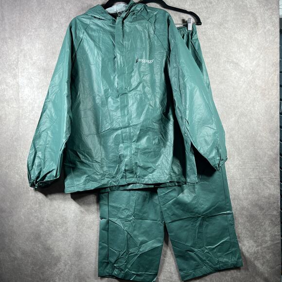 Froggs Toggs Ultra-Lite2 Waterproof Rain Suit Mens Medium Green 2-Piece Set - Picture 1 of 16